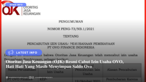 OJK Resmi Cabut Izin Usaha 2 Perusahaan Pembiayaan